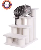 Armarkat 4 Steps Real Wood Ramp For Dogs, Cats, Cat Step Stairs Ramp, 25"(L)x17"(W)x25"(H), B4001