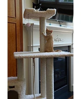 Armarkat 70" Real Wood Cat Furniture, Ultra Thick Faux Fur Covered Cat Condo House A7005, Beige