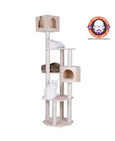 Armarkat 85" Real Wood Premium Scots Pine, 5-Level Cat Tree With 2 Condos