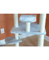 GleePet 74-Inch Real Wood Cat Tree With Seven Levels - Silver