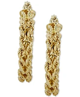 Heart Rope Chain Hoop 20mm Earrings in 14k Gold