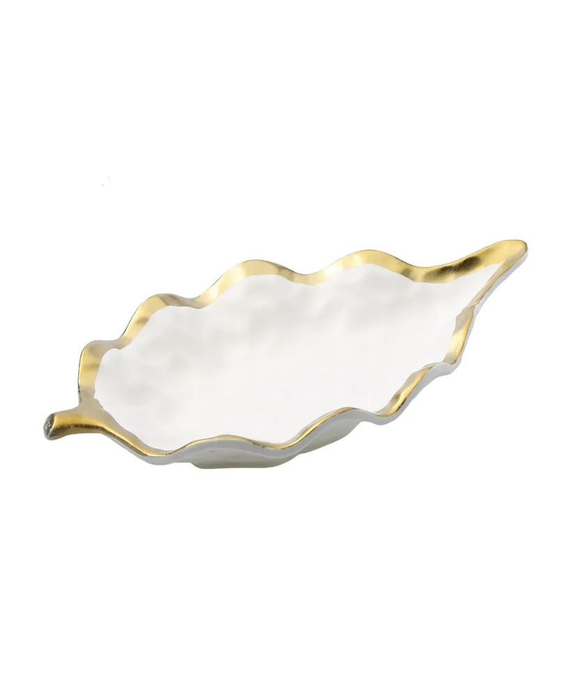 Classic Touch Leaf Dish Bowl with Rim