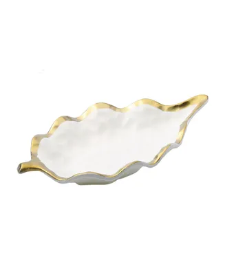 Classic Touch Leaf Dish Bowl with Rim