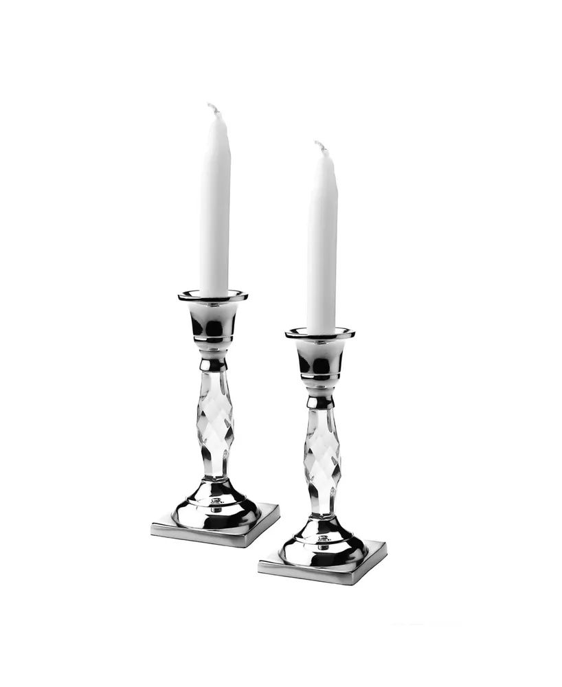 Classic Touch Candle Holder with Crystal Glass Base