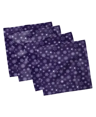 Ambesonne Snowflake Set of 4 Napkins