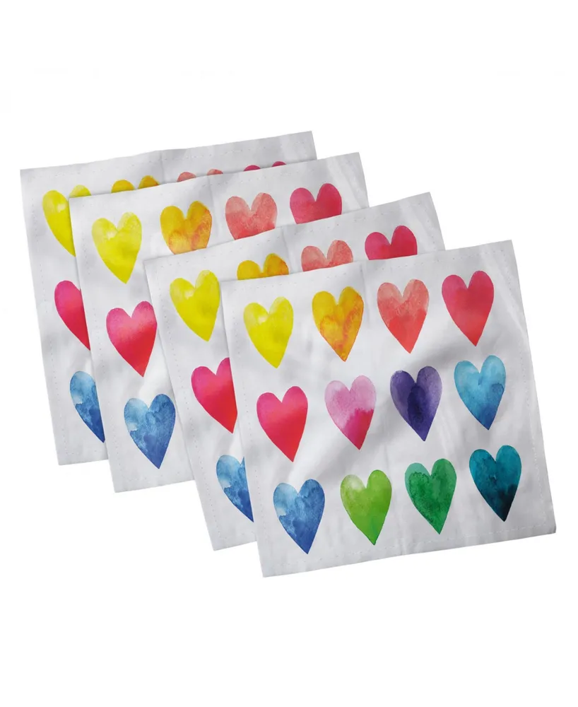 Ambesonne Valentine Set of 4 Napkins