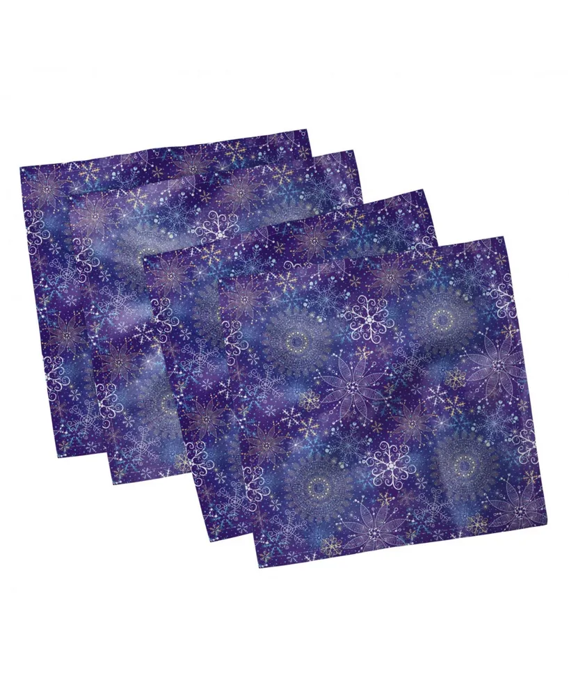 Ambesonne Snowflakes Xmas Set of 4 Napkins