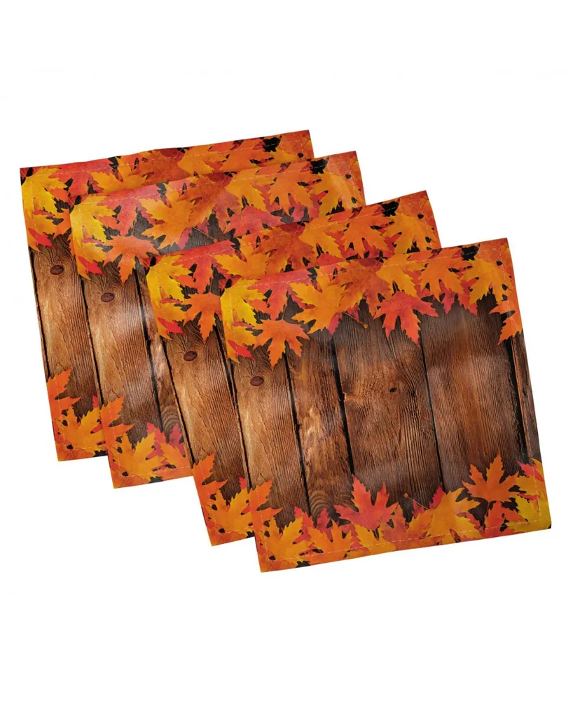 Ambesonne Fall Set of 4 Napkins