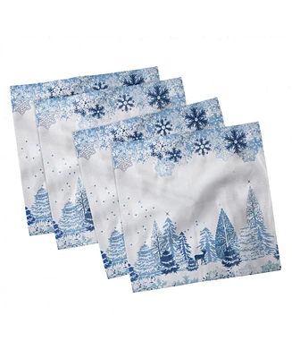 Ambesonne Winter Set of 4 Napkins