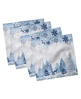 Ambesonne Winter Set of 4 Napkins