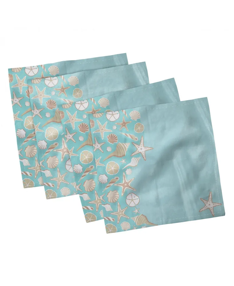 Ambesonne Shell Set of 4 Napkins, 18" x 18"