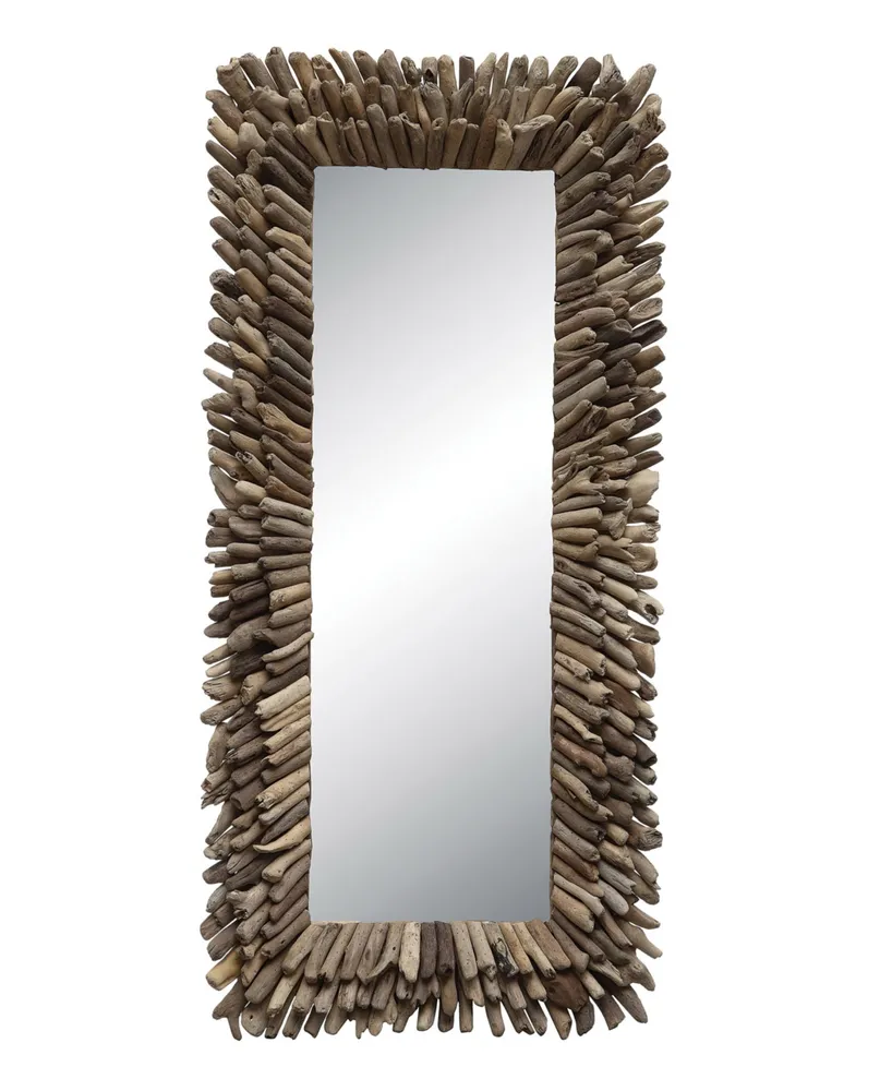 Big Driftwood Framed Wall Mirror, Natural