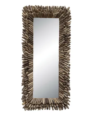 Big Driftwood Framed Wall Mirror, Natural