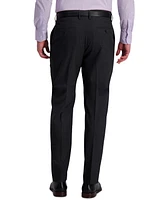 Jmh Men's 4-Way Stretch Textured Grid Classic Fit Flat Front Performance Dress Pant