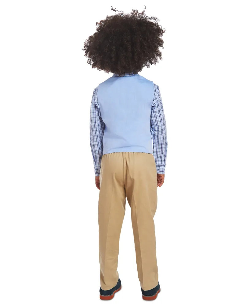 Nautica Toddler Boys 4-Pc. Twill Machine Washable Vest Set