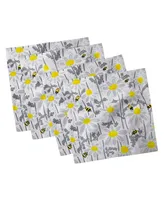 Ambesonne Spring Flowers Set of 4 Napkins, 18" x 18"