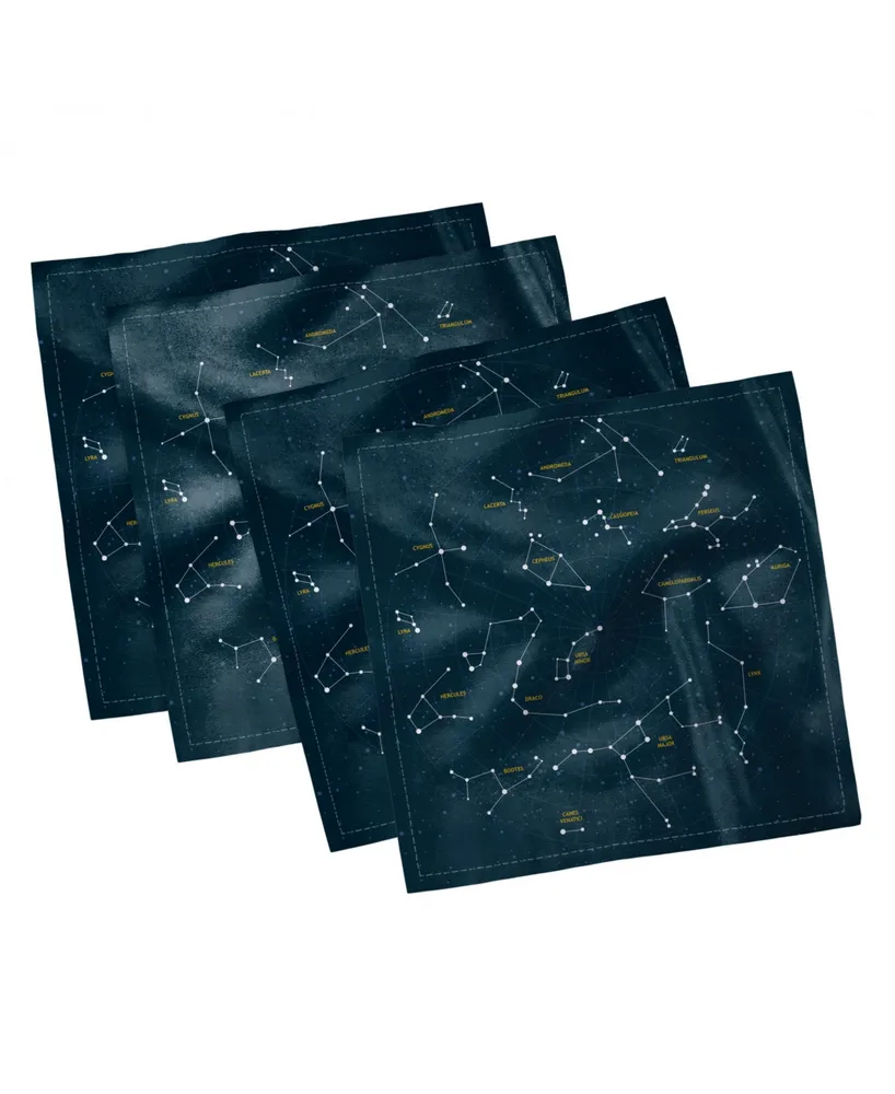 Ambesonne Constellation Set of 4 Napkins, 18" x 18"