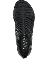 Journee Collection Women's Delilah Gladiator Sliver Wedge Sandals