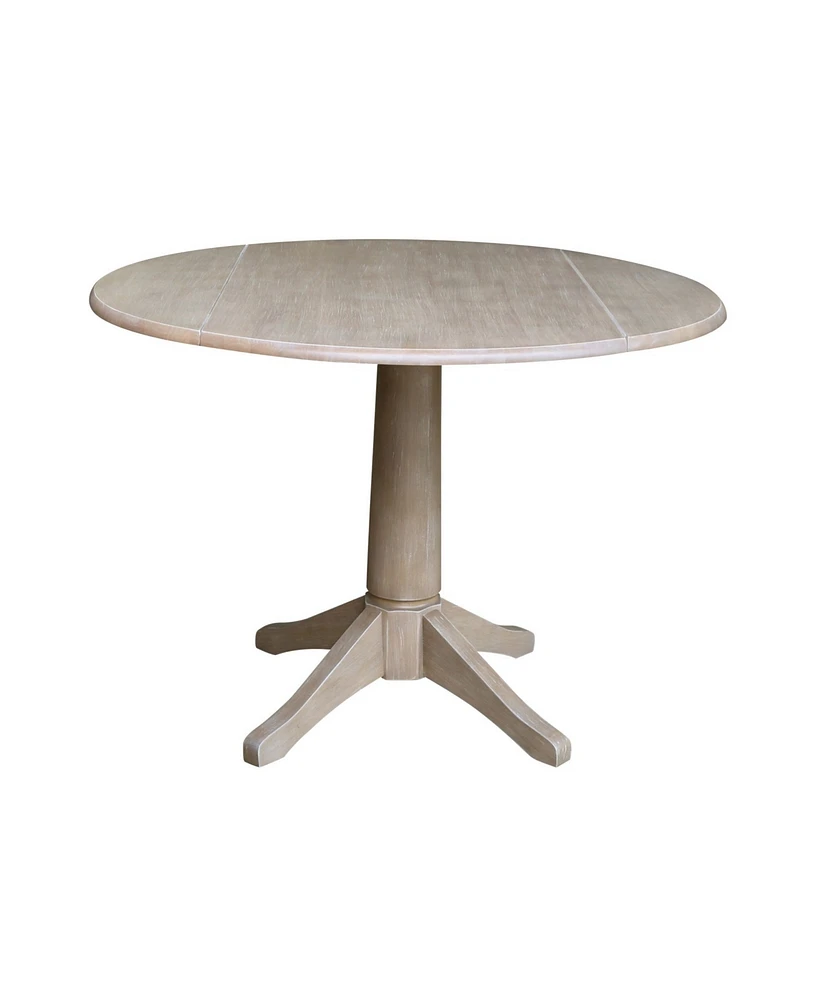 International Concepts 42" Round Dual Drop Leaf Pedestal Table