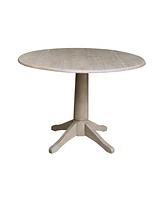 International Concepts 42" Round Dual Drop Leaf Pedestal Table