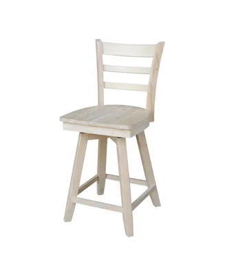 International Concepts Emily Counter Height Stool with Swivel and Auto Return