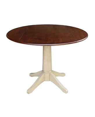 International Concepts 42" Round Dual Drop Leaf Pedestal Table