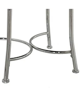 Hillsdale Venice Diamond Band Backless Metal Vanity Stool