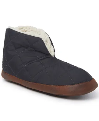 Dearfoams Men's Quilted Nylon Warm Up Bootie House Slipper