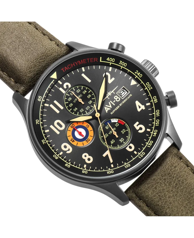 AVI-8 HAWKER HARRIER Dual Retrograde Chronograph Admiral Black Steel  AV-4056-09