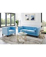 Inspired Home Lotte Velvet Button Tufted Square Club Chair