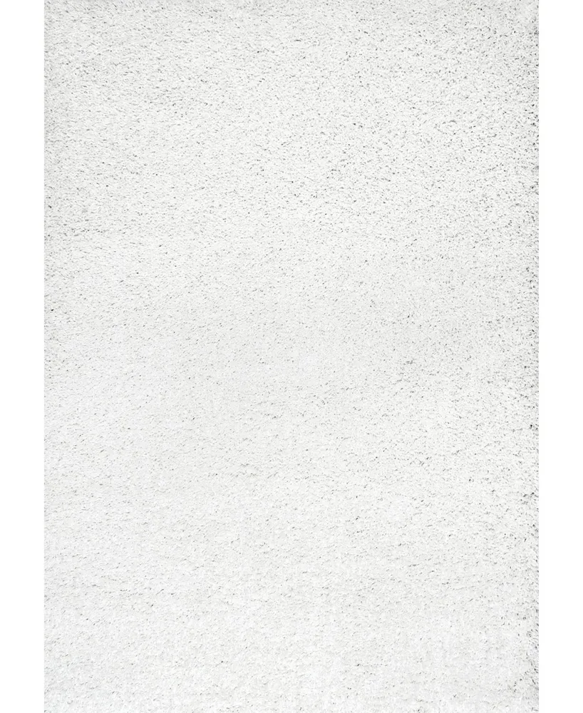 nuLoom Easy Shag Marleen Plush White 4' x 6' Area Rug