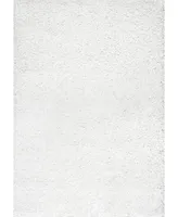 nuLoom Easy Shag Marleen Plush White 4' x 6' Area Rug