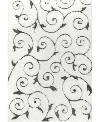 Nuloom Pattern Shag Vine Swirls Maisha Area Rug Collection