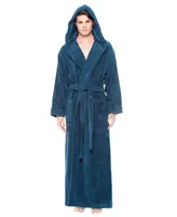 Arus Men's Thick Full Ankle Length Hooded Turkish Cotton Bathrobe