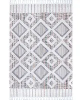 nuLoom Lorden Theola Geometric High-Low Pink 6'7" x 9' Area Rug