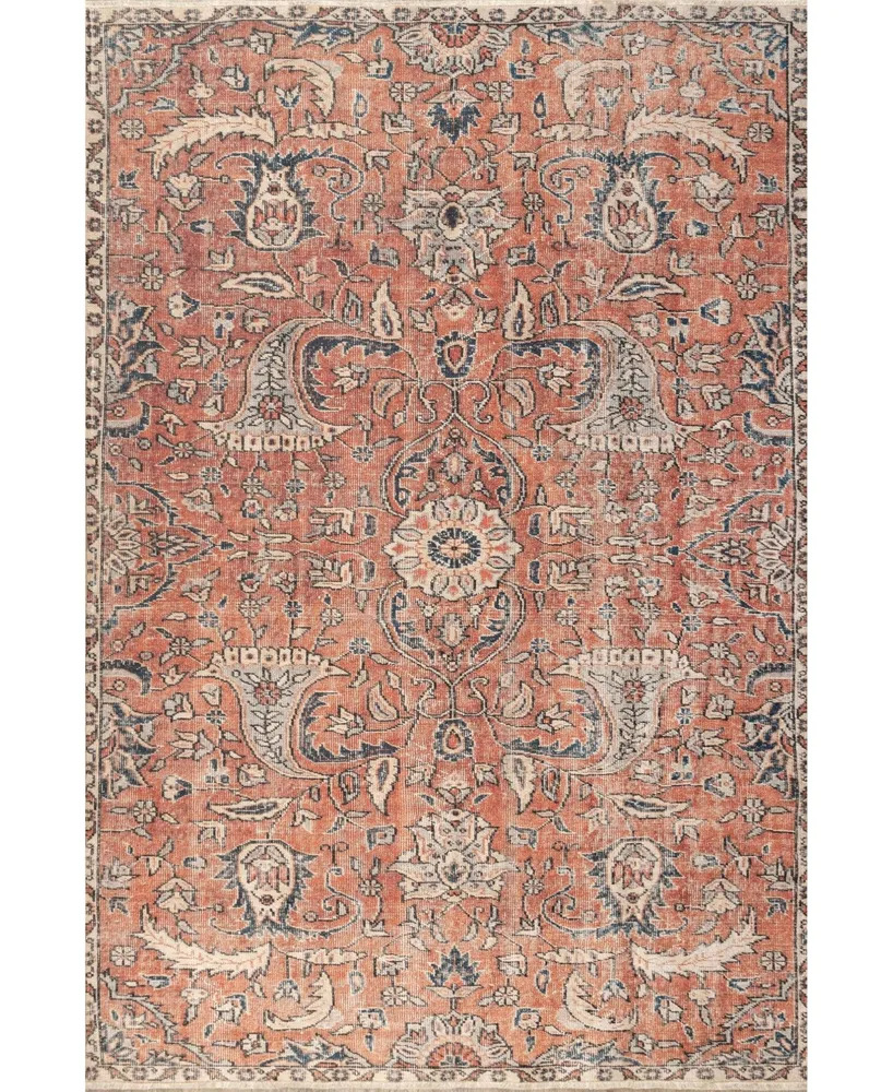 nuLoom Collina Rosalia Floral Persian Rust 5'3" x 7'7" Area Rug