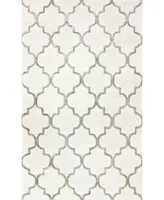 nuLoom Caspian Faux Silk Moroccan Silver 2'6" x 8' Runner Area Rug