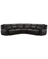 Lenardo 5-Pc. Leather Sectional with Power Motion Recliners