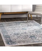 nuLoom Citadel Vintage-Inspired Anaelle Blue 6'7" x 9' Area Rug