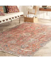 nuLoom Collina Rosalia Floral Persian Rust 5'3" x 7'7" Area Rug