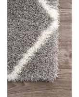 nuLoom Plush Shag Soft and Diamond 4' x 6' Area Rug