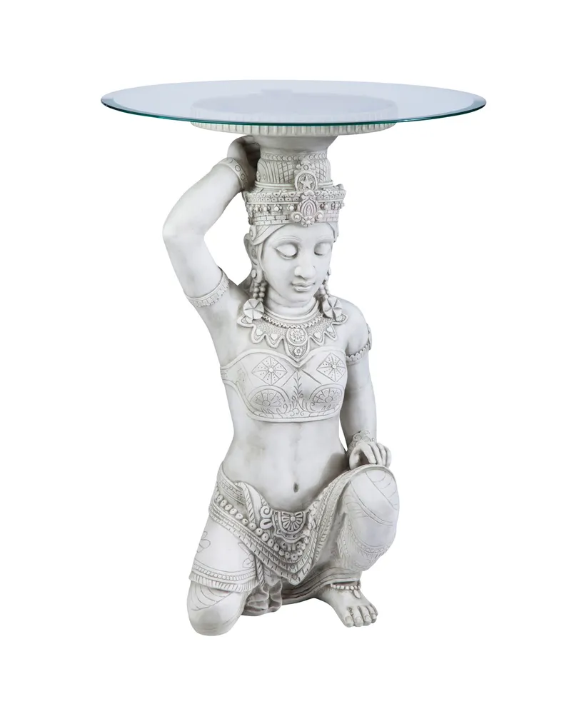 Design Toscano Thai Teppanom Beautiful Being Glass -Topped Asian Decor Table - Off