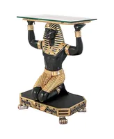 Design Toscano Servant to the Pharaoh Glass-Topped Console Table