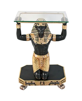 Design Toscano Servant to the Pharaoh Glass-Topped Console Table