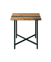 Alaterre Furniture Rivers Edge Acacia Wood and Acrylic End Table