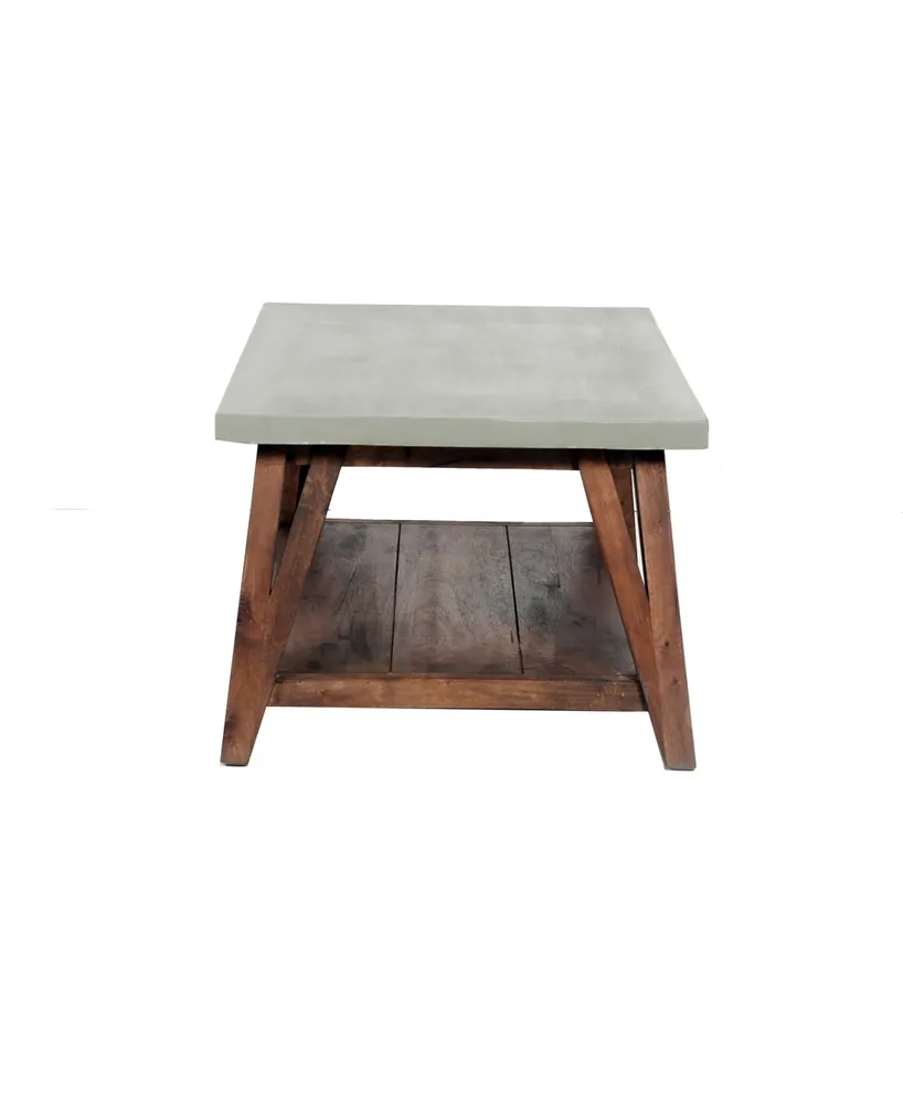 Alaterre Furniture Brookside Cement-Top Wood Coffee Table