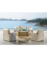 Alaterre Furniture Canaan All-Weather Wicker Outdoor Armchair with Cushions