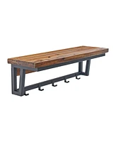 Alaterre Furniture Claremont Rustic Wood Coat Hook and Bench Set