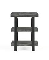 Alaterre Furniture Pomona Metal and Wood 2-Shelf End Table