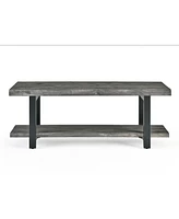 Alaterre Furniture Pomona Metal and Wood Wall Coat Hook with Bench